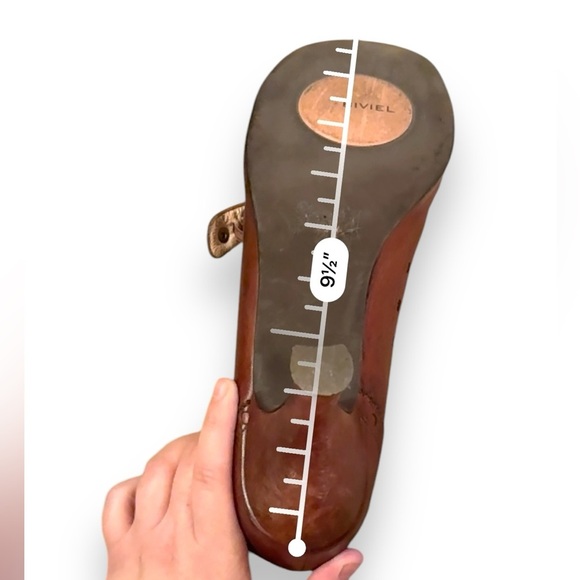 Biviel Brown‎ Leather Mary Jane Slip On Kitten Heels Sz 8 - Picture 14 of 16